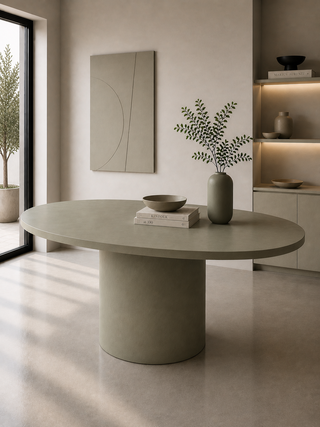 Table à manger béton ciré
