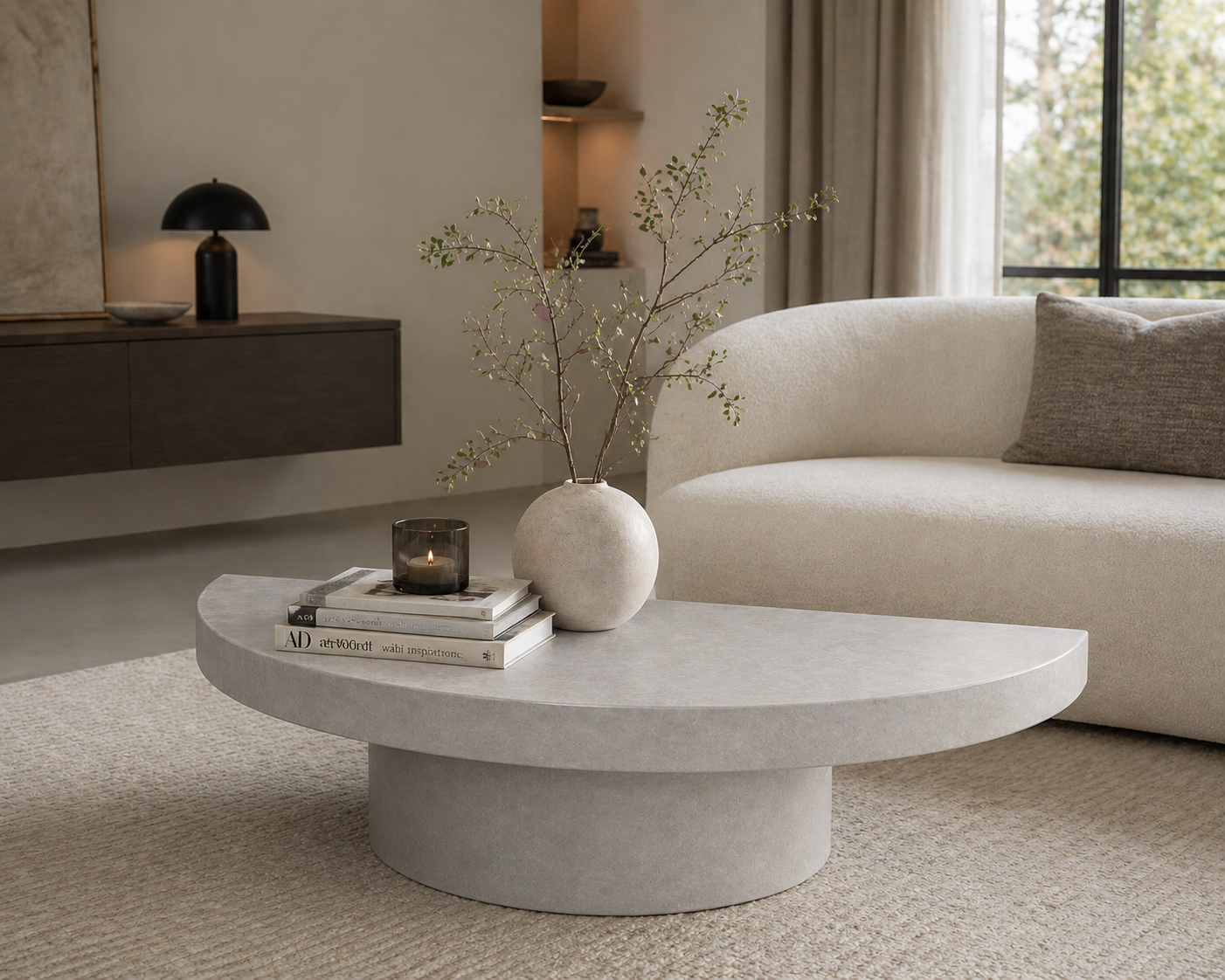 Table basse béton ciré