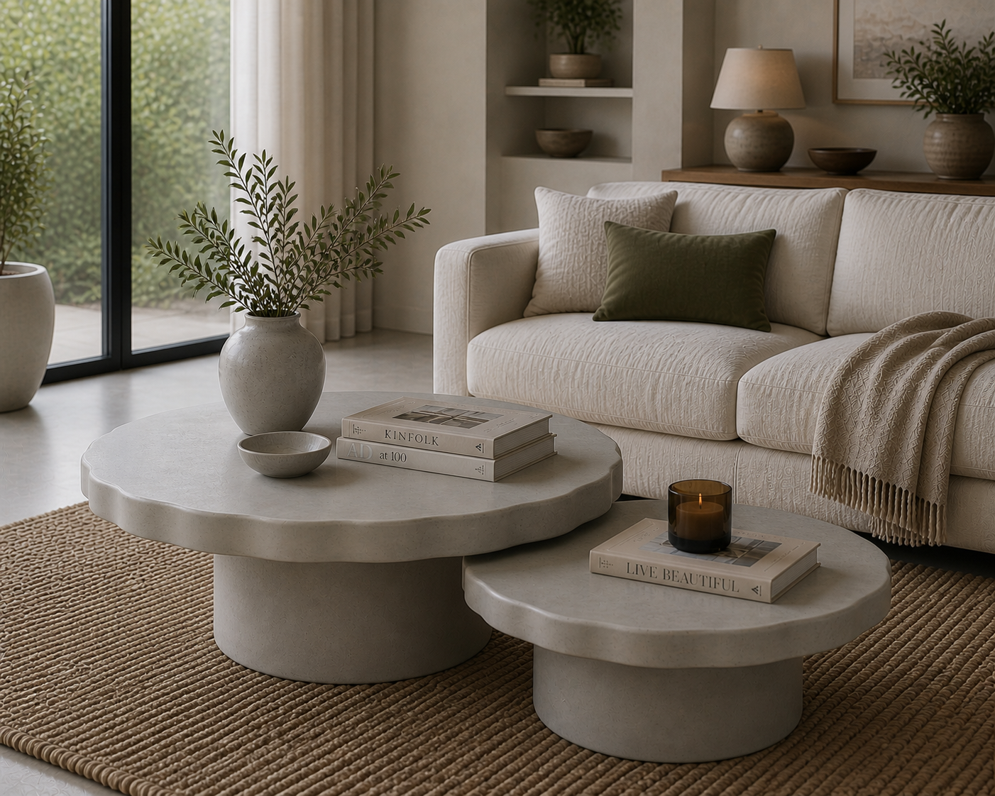 Table basse béton ciré